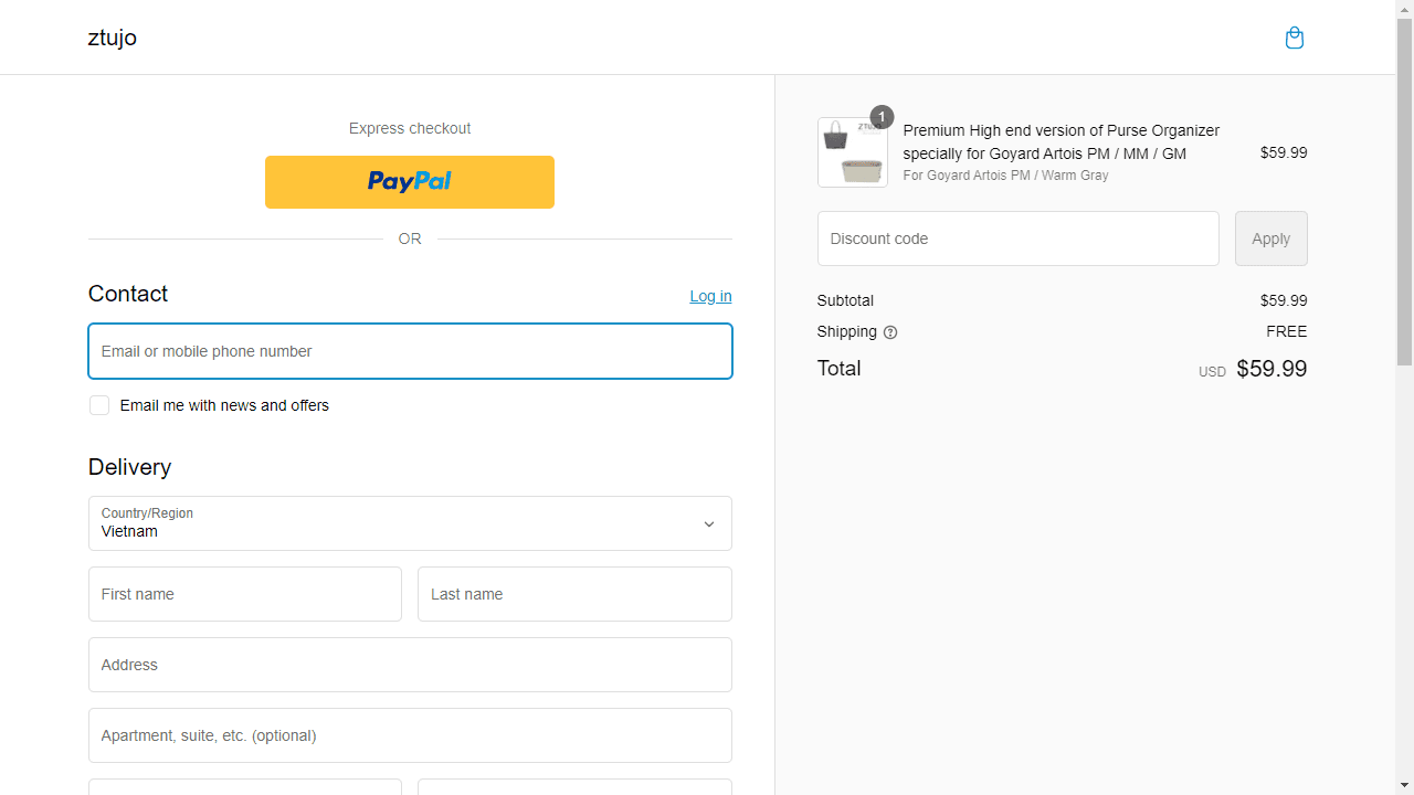 How to apply Ztujo coupon code